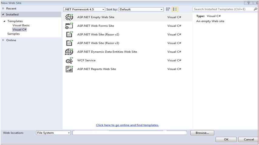 Create a new Website